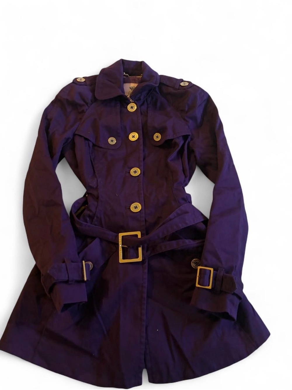 Juicy Couture Deep Purple Trench Coat with Belt